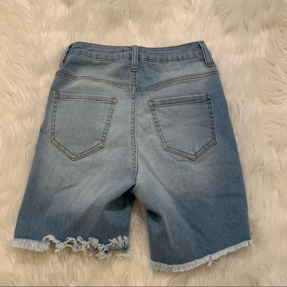 Fashion Nova Denim Bermuda Shorts Cut Off - Picture 10 of 12